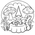 Gnome’s Enchanted Garden Tea Party with Bunny Friends