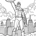 Captain America’s Shield of Justice Coloring Page