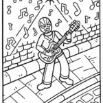 Miles Morales: Musical Vibes Coloring Page