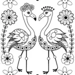 Flamingo Fashionistas in a Floral Wonderland
