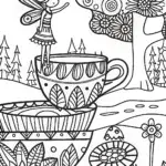 The Enchanted Fairy Tea Festival Coloring Page