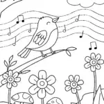The Melodious Nightingale’s Dream Coloring Page