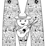 Magical Musician ‘M’ Coloring Page
