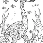 Plesiosaurus Underwater Adventure Coloring Page
