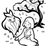 Demon Slayer’s Heartwarming Moment Coloring Page
