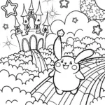 Pompompurin’s Magical Stardust Adventure Coloring Page