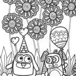 Bluey and Bingo’s Garden Parade Coloring Page