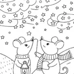 Adventurous Mice and the Christmas Star Coloring Page