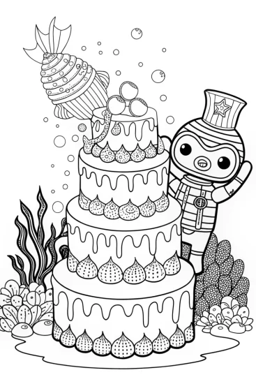 A coloring page of Octonauts Underwater Baking Contest Coloring Page