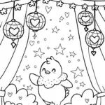 Chick’s Magical Lantern Festival Coloring Page