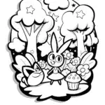 Cupcake Chic’s Magical Forest Adventure Coloring Page