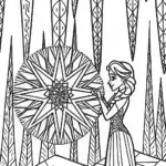 Elsa at the Crystal Cavern Coloring Page