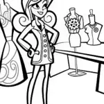 Barbie the Fashion Inventor Coloring Page