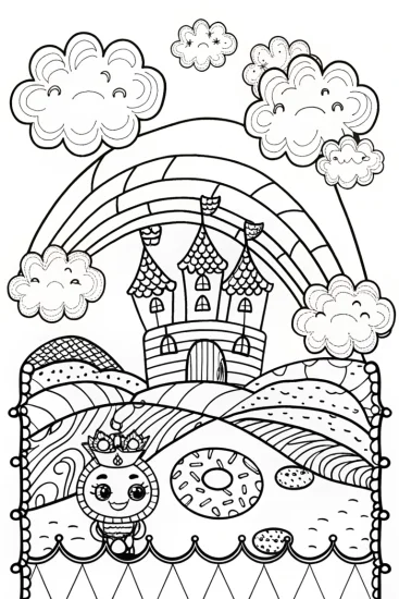 A coloring page of Shopkins’ Sweet Adventure Coloring Page