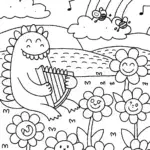 Godzilla’s Musical Garden Coloring Page