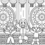 Ninja Sensei and the Playful Students Coloring Page