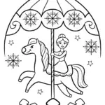 Elsa’s Enchanted Ice Carousel Coloring Page