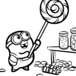 Minion’s Candy Adventure Coloring Page