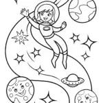 Barbie’s Dreamy Space Adventure Coloring Page