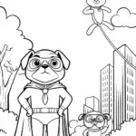The Superhero Pet Rescue Team Coloring Page
