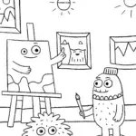The Monster Art Gallery Coloring Page
