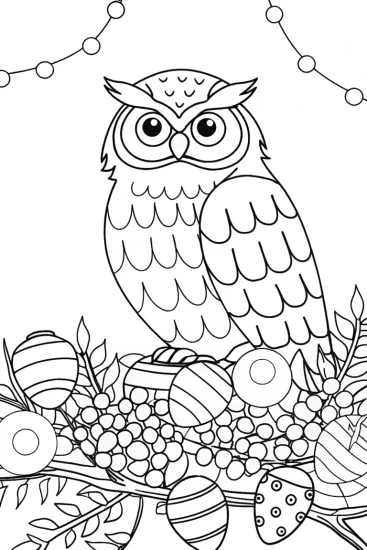 A coloring page of The Enchanted Easter Egg Forest Coloring Page
