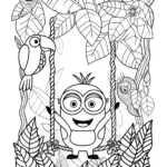 Minion’s Wild Jungle Adventure Coloring Page