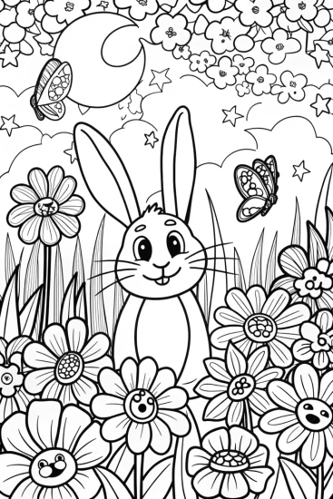 A coloring page of Banban’s Garden of Wishes Coloring Page