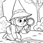 Gnome Adventurer on a Treasure Hunt Coloring Page