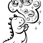 Godzilla’s Cosmic Bubble Adventure Coloring Page