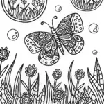 Butterfly Bubble Adventure Coloring Page