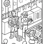 Iron Man at the Future Tech Fair Coloring Page