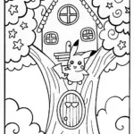 Pikachu’s Electric Treehouse Adventure Coloring Page