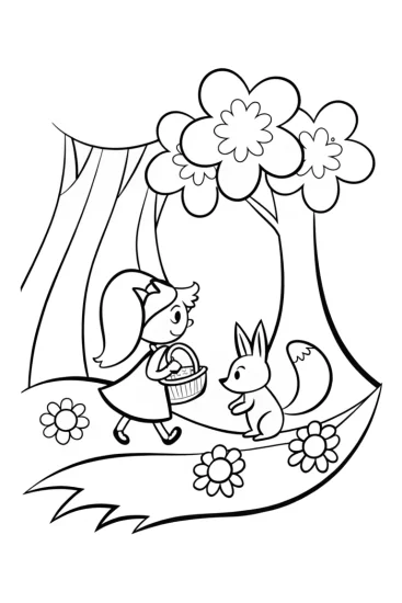 A coloring page of My Melody’s Enchanted Forest Adventure Coloring Page