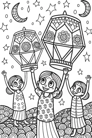 A coloring page of Mirabel’s Magical Lantern Festival Coloring Page