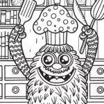 Monster Chef’s Kitchen Chaos Coloring Page
