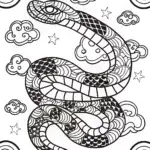 Celestial Serpent Mandala Coloring Page