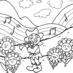 Bard’s Magical Melody Garden Coloring Page