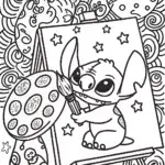 Stitch’s Galactic Art Adventure Coloring Page