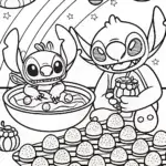 Stitch’s Galactic Bake-Off Coloring Page