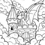 Charizard’s Cloud Castle Adventure Coloring Page