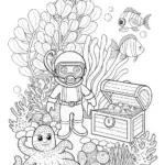 Luigi’s Underwater Treasure Hunt Coloring Page