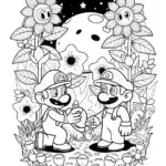 Mario and Luigi’s Galactic Garden Adventure Coloring Page