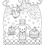 Cinnamoroll’s Cloud Bakery Adventure Coloring Page
