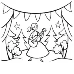 Barbie at the Magical Melody Festival Coloring Page