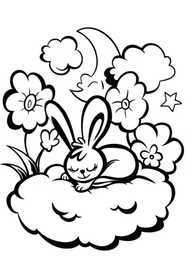 A coloring page of Banban’s dreamland garden escape coloring page