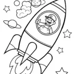 Luigi’s Starlit Space Race Coloring Page