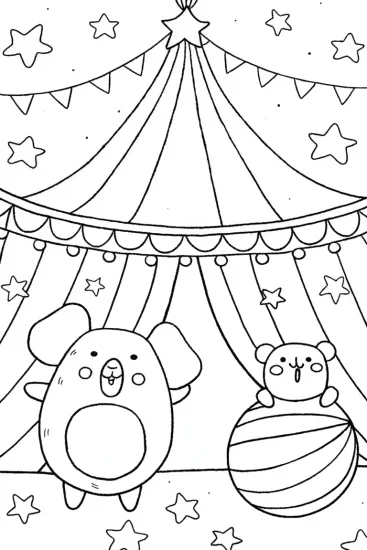 A coloring page of Squishmallow Circus Extravaganza Coloring Page