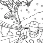 Avengers Intergalactic Relay Race Coloring Page