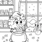 Dr. Poodle’s Enchanted Potion Workshop Coloring Page